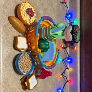 Vibrant Play Food Basket with Utensils
